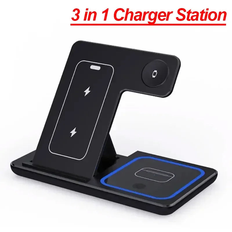 Foldable 3 in 1 Wireless Charging Station for Phone