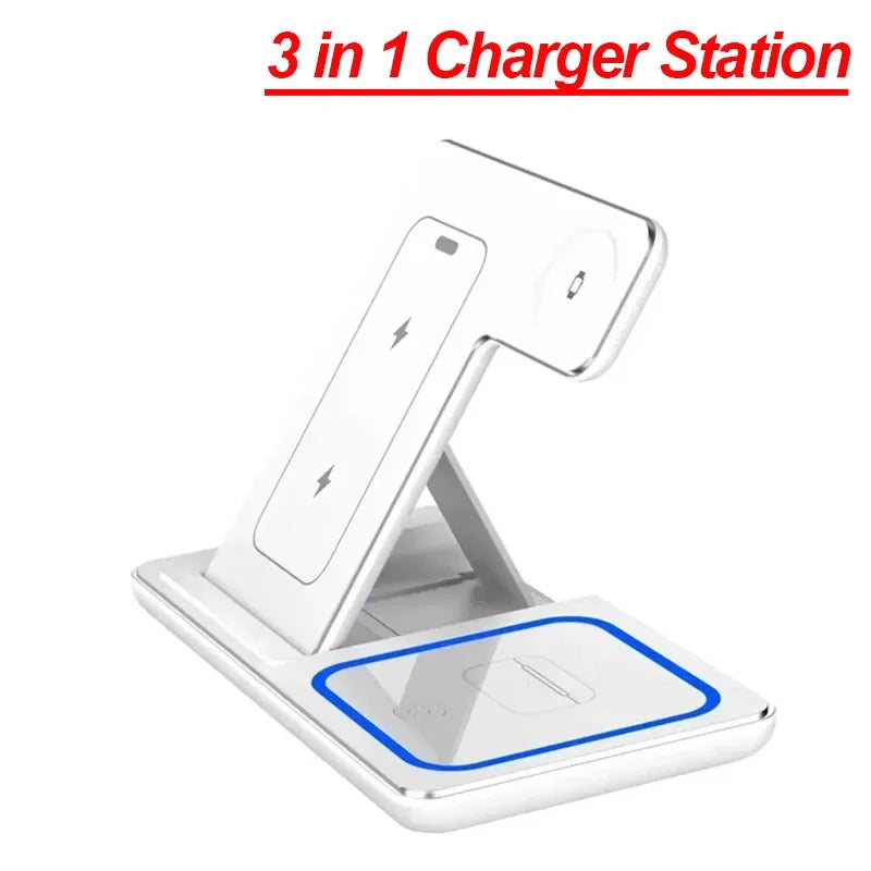 Foldable 3 in 1 Wireless Charging Station for Phone